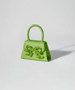 Self-portrait The Bow Micro In Lime Hot Fix