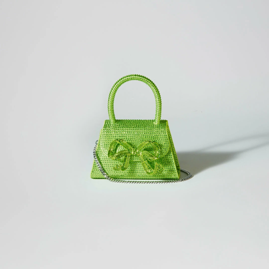 Self-portrait The Bow Micro In Lime Hot Fix