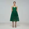 Self-portrait Green Azaelea Midi Dress READY TO WEAR