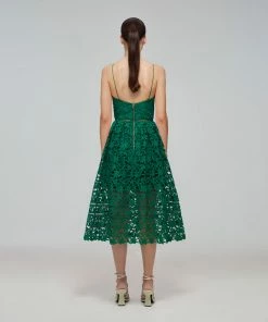 Self-portrait Green Azaelea Midi Dress READY TO WEAR