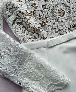 Self-portrait READY TO WEAR Guipure Lace And Taffeta Mini Dress