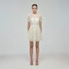 Self-portrait Ivory Floral Guipure Mini Dress READY TO WEAR