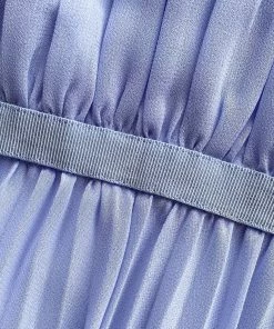 Self-portrait Lilac Chiffon Pleated Midi Dress