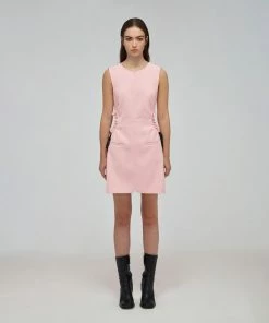 Self-portrait Pink Bonded Crepe Cut Out Mini Dress READY TO WEAR