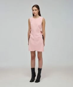 Self-portrait Pink Bonded Crepe Cut Out Mini Dress READY TO WEAR