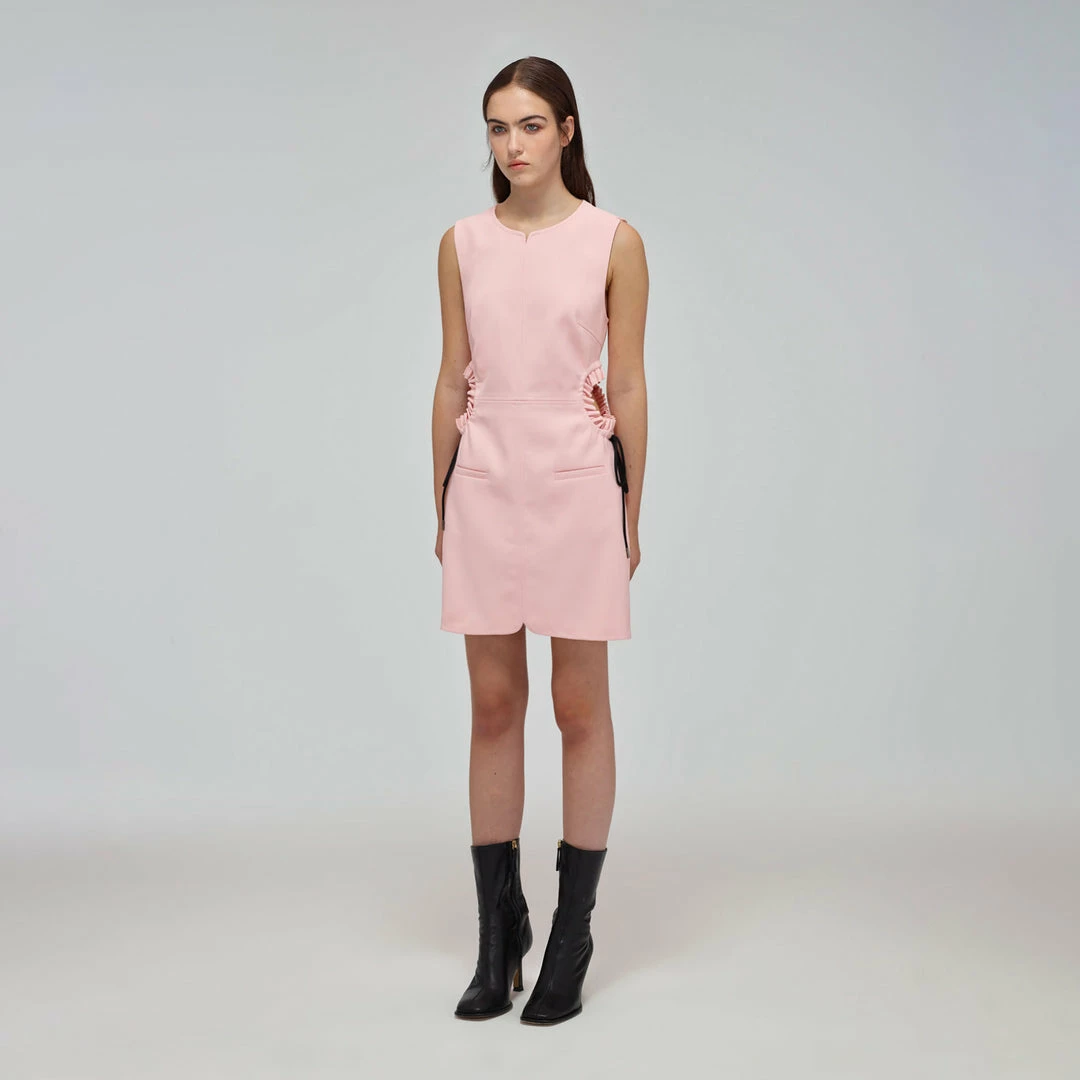 Self-portrait Pink Bonded Crepe Cut Out Mini Dress READY TO WEAR