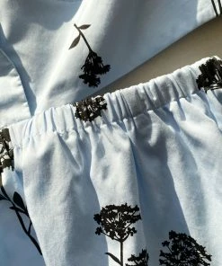 Self-portrait Blue Floral Silhouette Organic Cotton Midi Dress