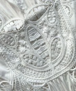 Self-portrait READY TO WEAR White Macrame Lace Organic Cotton Midi Dress