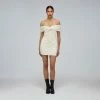 Self-portrait Ivory Jersey Off-Shoulder Mini Dress READY TO WEAR