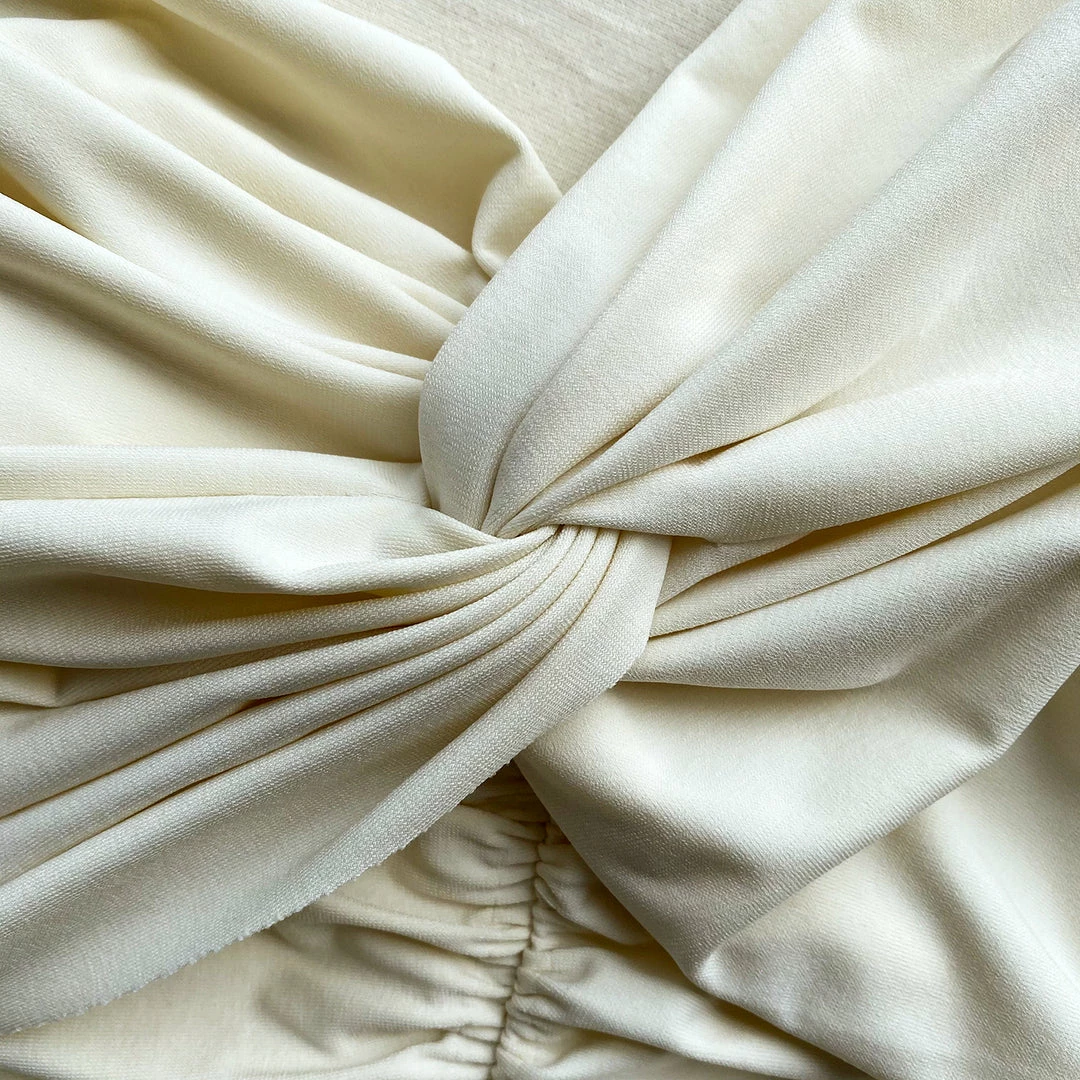 Self-portrait Ivory Jersey Off-Shoulder Mini Dress READY TO WEAR