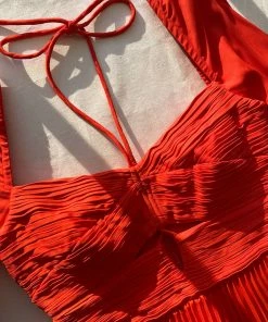 Self-portrait Red Stretch Crepe Cut Out Midi Dress