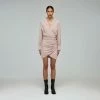 Self-portrait Taupe Wrap Mini Dress READY TO WEAR