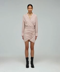 Self-portrait Taupe Wrap Mini Dress READY TO WEAR