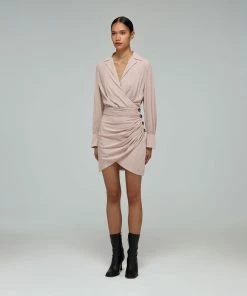 Self-portrait Taupe Wrap Mini Dress READY TO WEAR