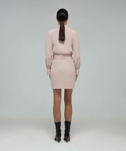 Self-portrait Taupe Wrap Mini Dress READY TO WEAR