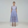 Self-portrait Lilac Guipure Lace Midi Dress