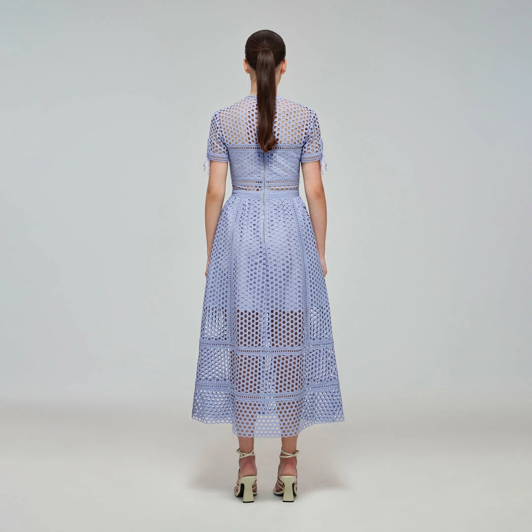 Self-portrait Lilac Guipure Lace Midi Dress