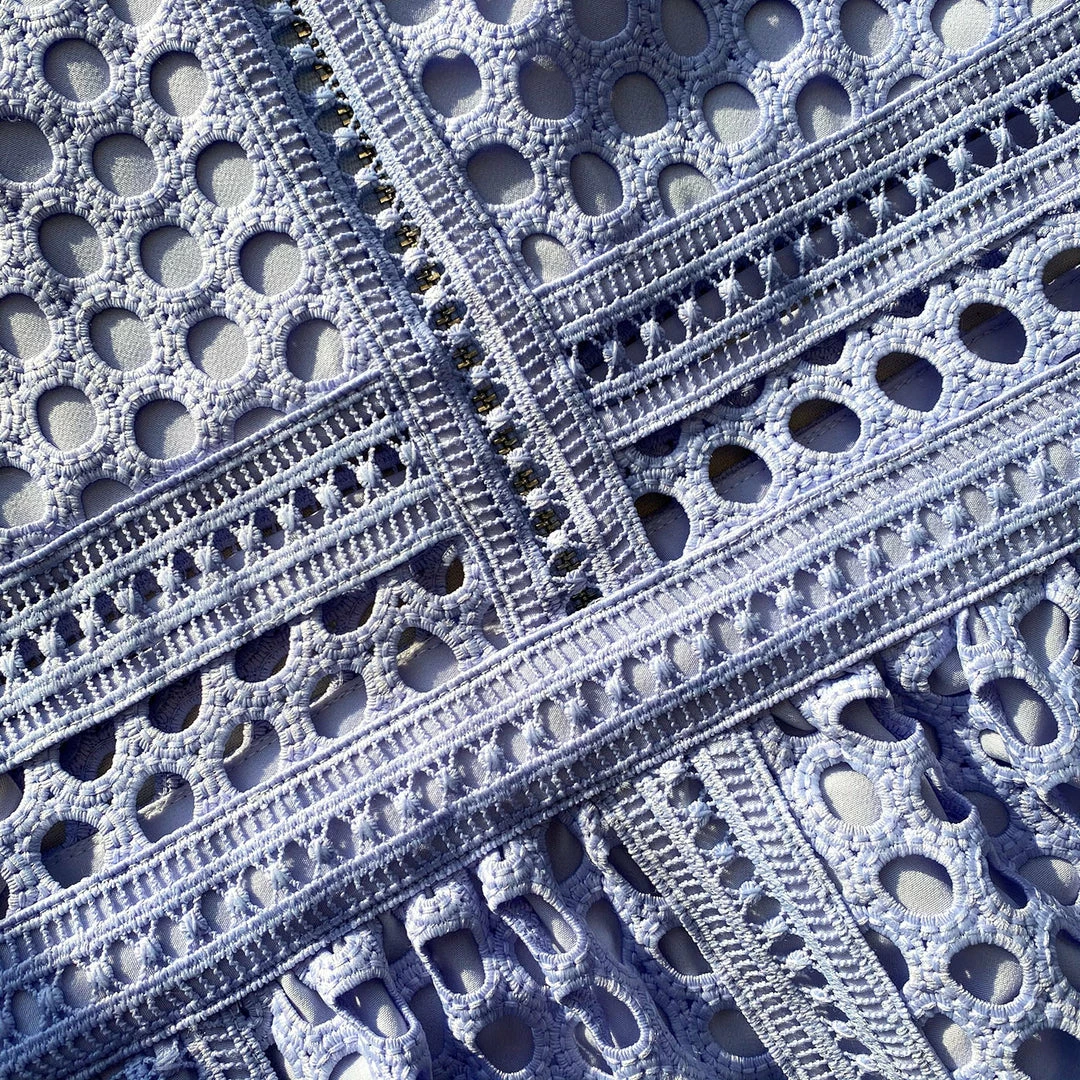 Self-portrait Lilac Guipure Lace Midi Dress