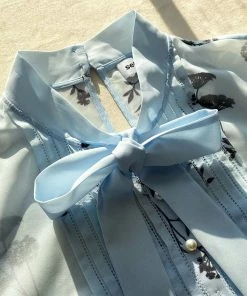 Self-portrait Blue Floral Silhouette Chiffon Midi Dress READY TO WEAR