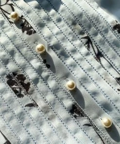 Self-portrait Blue Floral Silhouette Chiffon Midi Dress READY TO WEAR