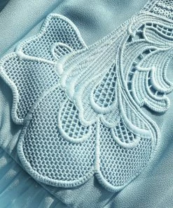 Self-portrait READY TO WEAR Tropical Blue Chiffon Maxi Dress