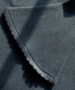 Self-portrait Khaki Knit Scallop Edge Midi Dress