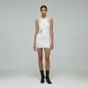 Self-portrait READY TO WEAR White Inserted Lace Knit Dress