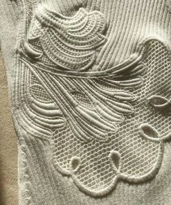 Self-portrait READY TO WEAR White Inserted Lace Knit Dress