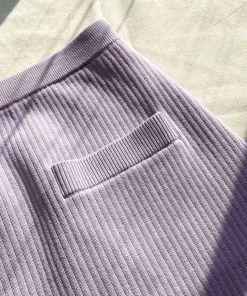 Self-portrait Lilac Inserted Lace Knit Mini Skirt READY TO WEAR