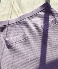 Self-portrait Lilac Inserted Lace Knit Mini Skirt READY TO WEAR