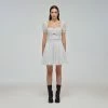 Self-portrait READY TO WEAR White Crinkle Chiffon Dot Mini Dress