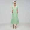 Self-portrait Spearmint Chiffon Midi Dress