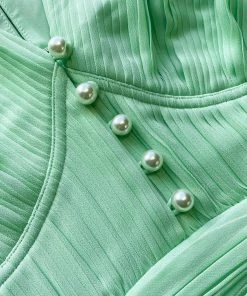 Self-portrait Spearmint Chiffon Midi Dress