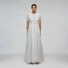 Self-portrait White Crinkle Chiffon Dot Maxi Dress READY TO WEAR
