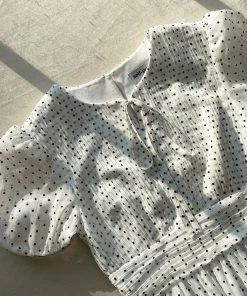 Self-portrait White Crinkle Chiffon Dot Maxi Dress READY TO WEAR