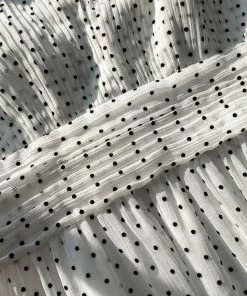 Self-portrait White Crinkle Chiffon Dot Maxi Dress READY TO WEAR