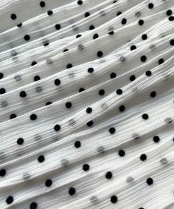 Self-portrait READY TO WEAR White Crinkle Chiffon Dot Top