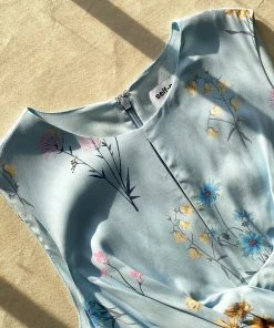 Self-portrait Blue Floral Watercolour Wrap Dress