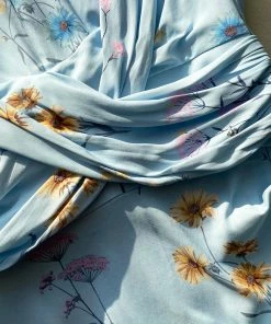 Self-portrait Blue Floral Watercolour Wrap Dress