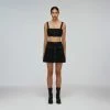 Self-portrait Black Textured Weave Mini Skirt