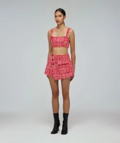 Self-portrait Red Boucle Skort READY TO WEAR