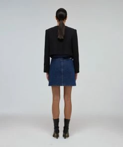 Self-portrait Black Textured Weave Cropped Jacket READY TO WEAR