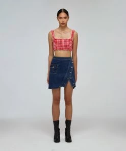 Self-portrait Red Boucle Crop Top READY TO WEAR