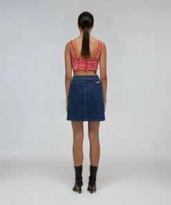 Self-portrait Red Boucle Crop Top READY TO WEAR