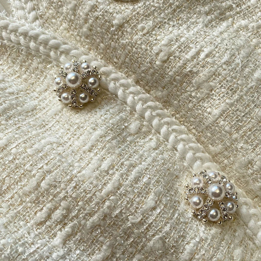 Self-portrait Metallic Boucle V-Neck Tailored Midi Dress READY TO WEAR