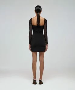 Self-portrait READY TO WEAR Black Jersey Cut Out Mini Dress
