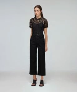 Self-portrait READY TO WEAR Black Guipure Lace Top
