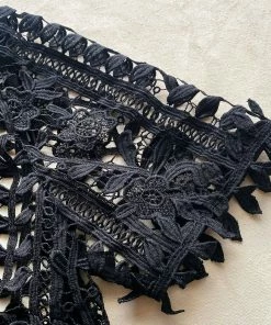 Self-portrait READY TO WEAR Black Guipure Lace Top