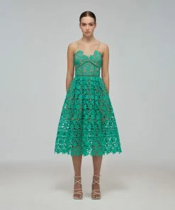 Self-portrait Spearmint Azaelea Midi Dress READY TO WEAR