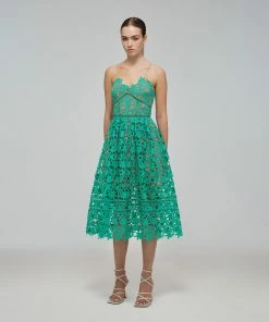 Self-portrait Spearmint Azaelea Midi Dress READY TO WEAR